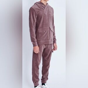 NATIVE YOUTH L brown Corduroy hoodie & matching Cargo Pants relax fit tracksuit
